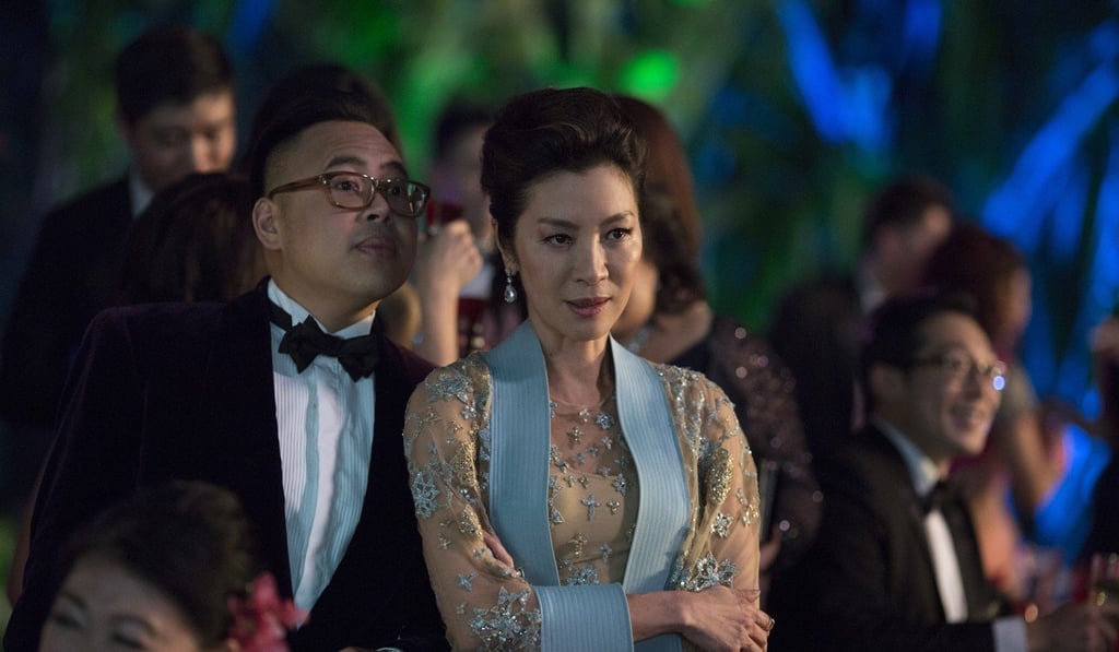 Michelle Yeoh and Nico Santos in Crazy Rich Asians.