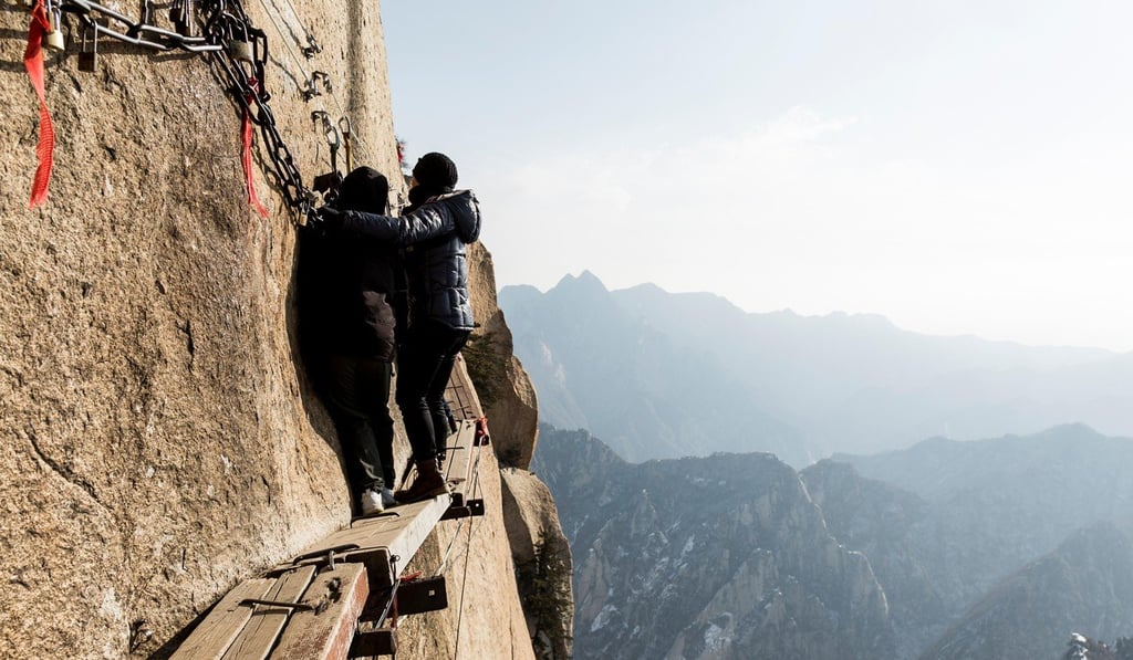 The Huashan trail in China is one of the most dangerous in the world. Picture: Alamy