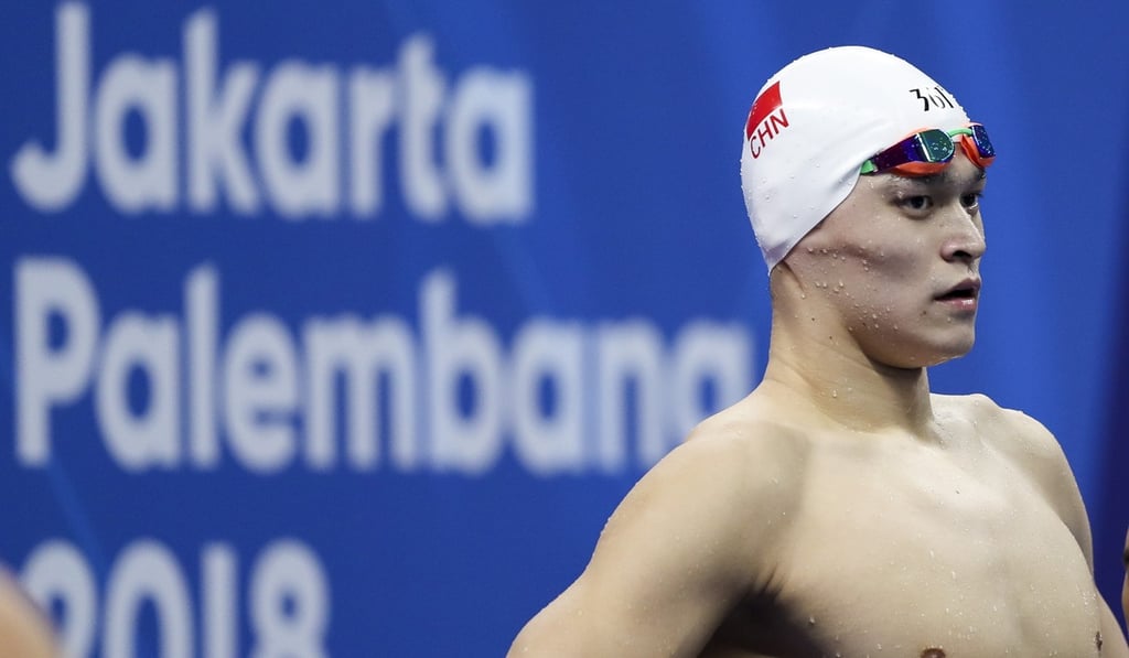 Sun Yang gets ready for his turn. Photo: Xinhua Sun Yang gets ready for his turn. Photo: Xinhua