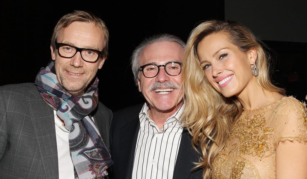 Philippe Kjellgren, David Pecker (Ccentre) and Petra Nemcova attend the Super Bowl XLVIII Party Hosted By Shape And Men's Fitness at Cipriani 42nd Street in New York City in 2014. Photo: Agence France-Presse Philippe Kjellgren, David Pecker (Ccentre) and Petra Nemcova attend the Super Bowl XLVIII Party Hosted By Shape And Men's Fitness at Cipriani 42nd Street in New York City in 2014. Photo: Agence France-Presse