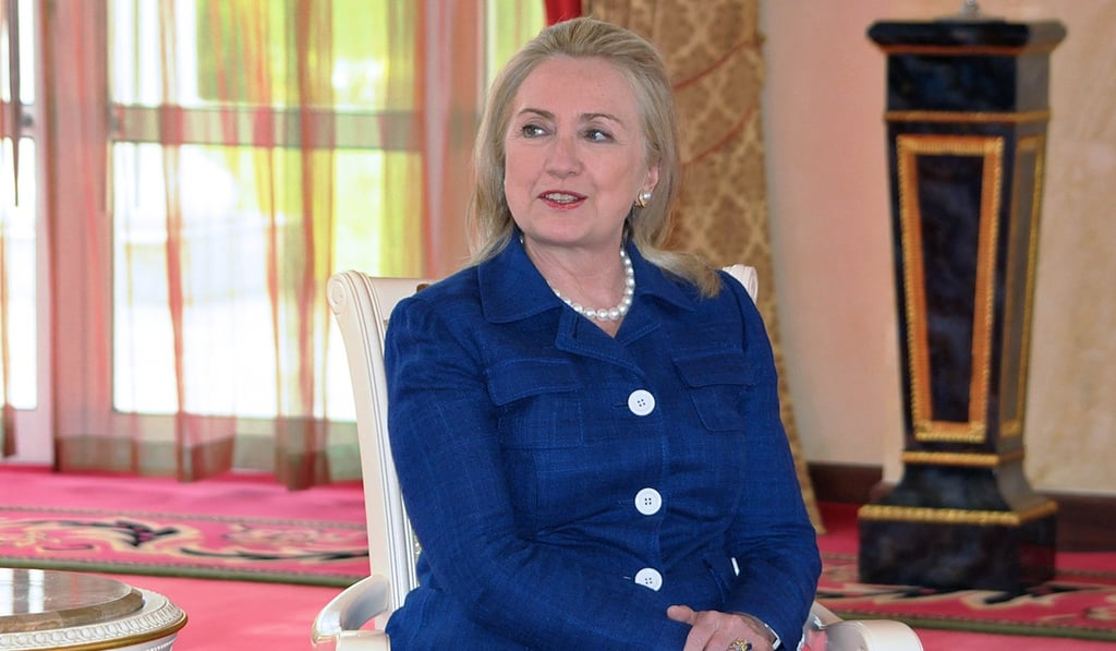 Former US Secretary of State Hillary Clinton in one of her classic pantsuits in 2012. Photo: AFP