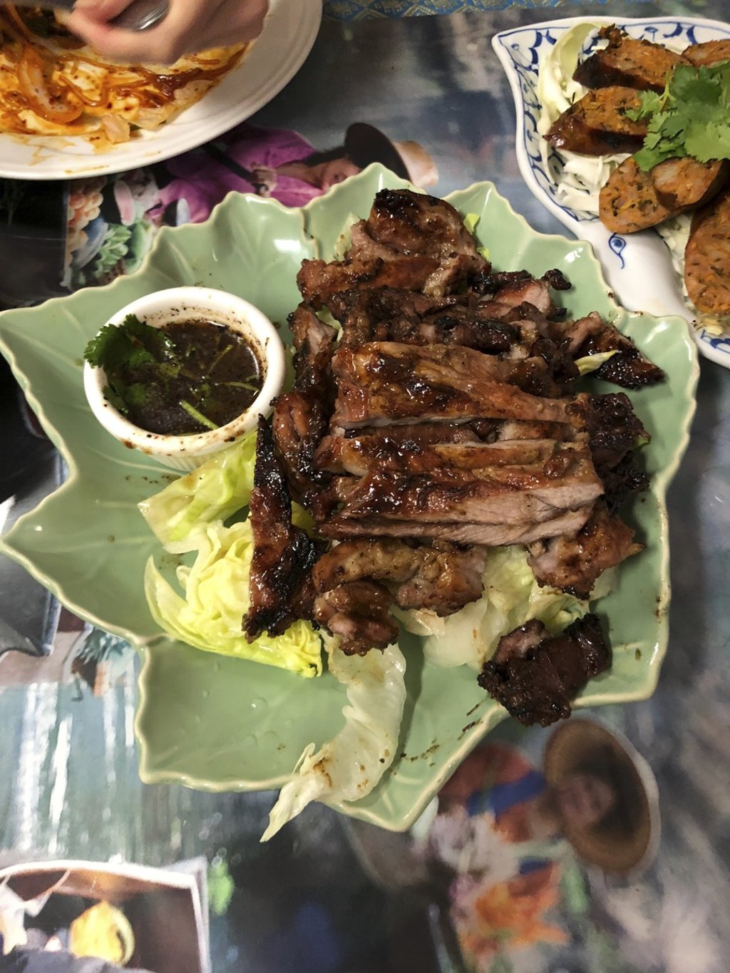 Spicy Thai BBQ's namesake dish in Thai Town, Los Angeles. Photo: Charley Lanyon