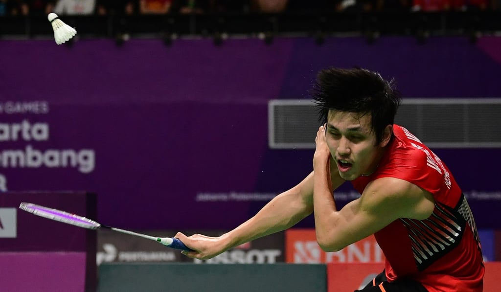 Hong Kong's Vincent Wong Wing-ki in action against Jonatan Christie. Photo: AFP Hong Kong's Vincent Wong Wing-ki in action against Jonatan Christie. Photo: AFP
