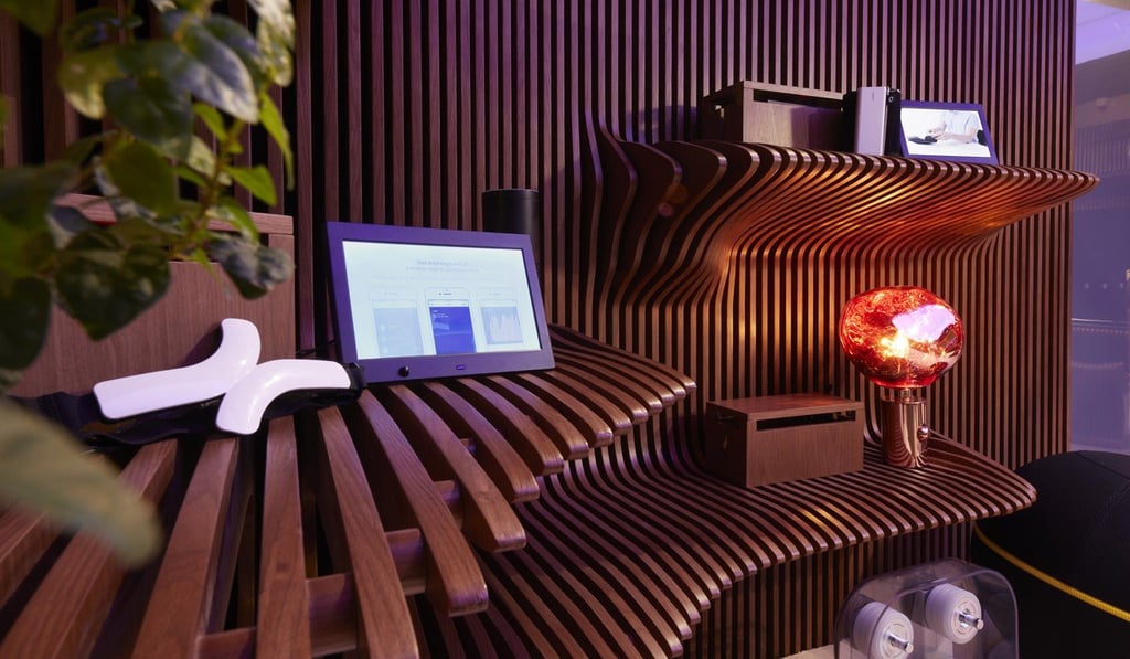 The health gadgets display wall at IoT in Style at HKT Premier’s showroom at the io.t by HKT Concept Store, designed by Florence Kong. The health gadgets display wall at IoT in Style at HKT Premier’s showroom at the io.t by HKT Concept Store, designed by Florence Kong.