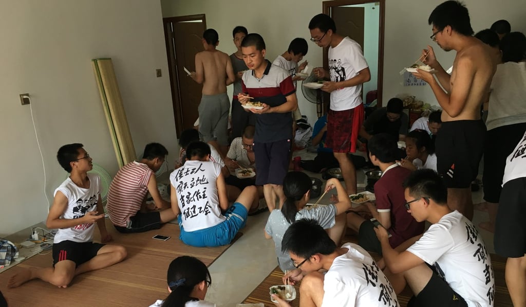 Student activists and others supporting factory workers seeking to form a labour union are seen in a flat in Huizhou, near Shenzhen, on Thursday. Photo: Reuters