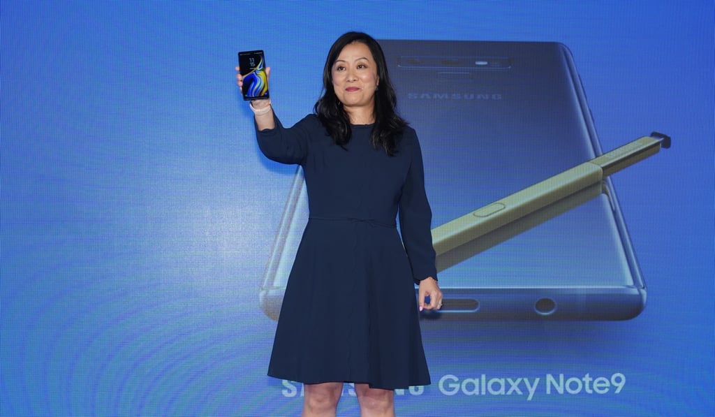 Yiyin Zhao at the Hong Kong launch of the Samsung Galaxy Note 9 this month. Photo: Ben Sin