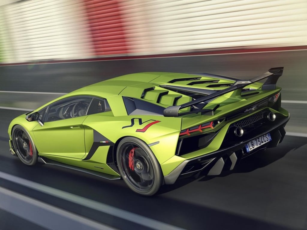 Lamborghini’s Aventador SVJ boasts a 770hp engine and can sprint from 0-62mph in just 2.8 seconds, with a top speed of more than 217mph. Photo: Lamborghini Lamborghini’s Aventador SVJ boasts a 770hp engine and can sprint from 0-62mph in just 2.8 seconds, with a top speed of more than 217mph. Photo: Lamborghini