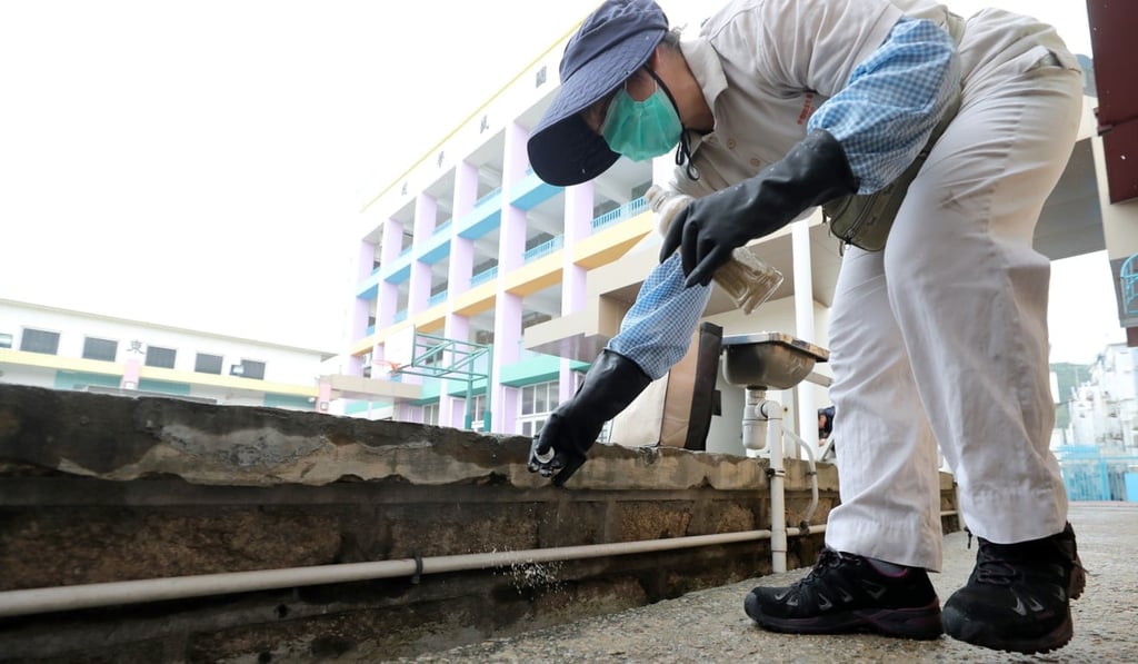 The Food and Environmental Hygiene Department has been fogging for mosquitoes in Cheung Chau every other day at locations where the infected patients live or visited. Photo: Winson Wong