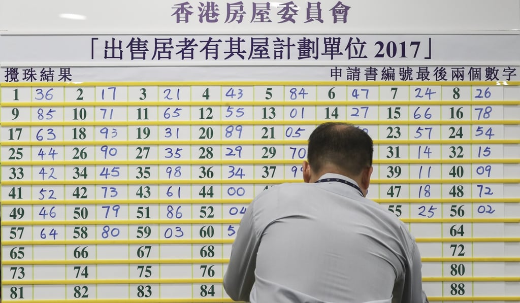 A ballot drawing for HOS flats. Photo: Edward Wong