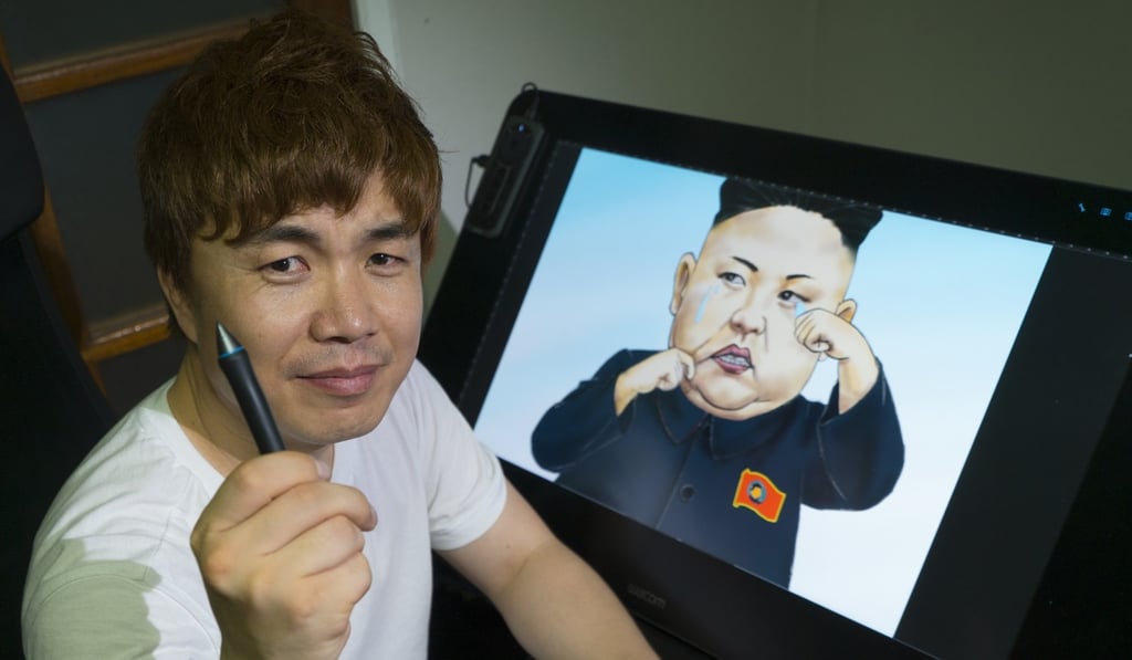 North Korean defector and cartoonist Choi Seong-guk says he was kicked off a South Korean TV show for criticising Kim Jong-un. Photo: Chris Healy