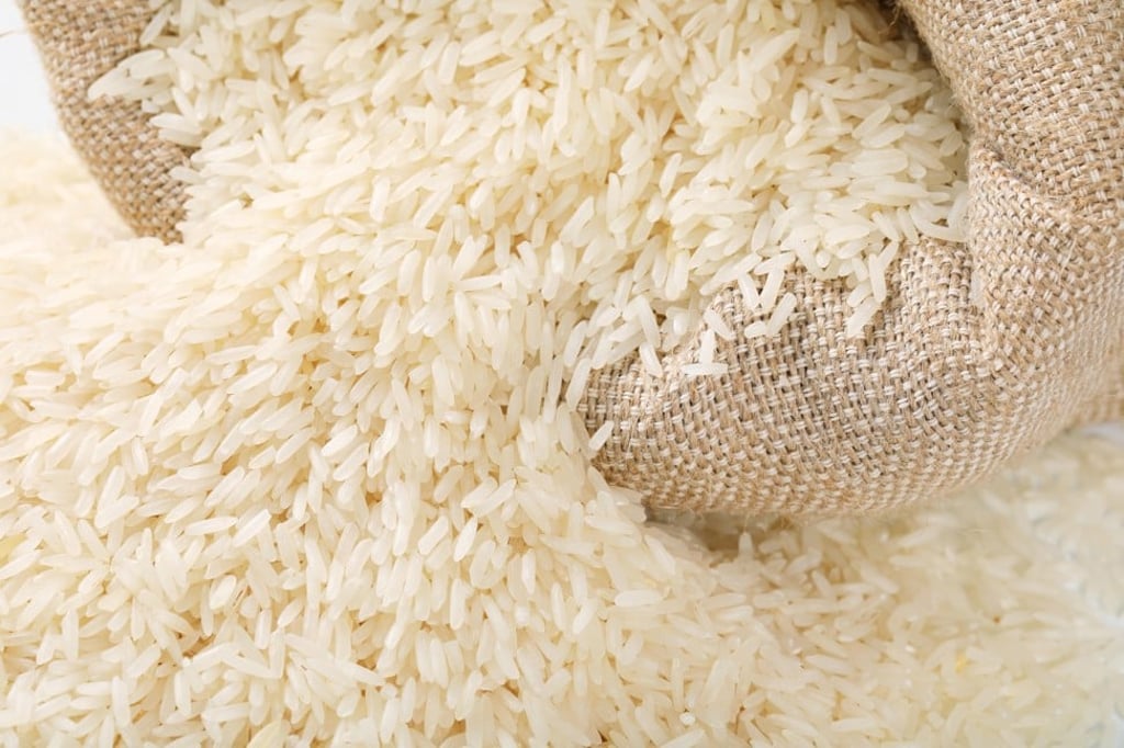 A bag of white, long-grained rice. Photo: Alamy