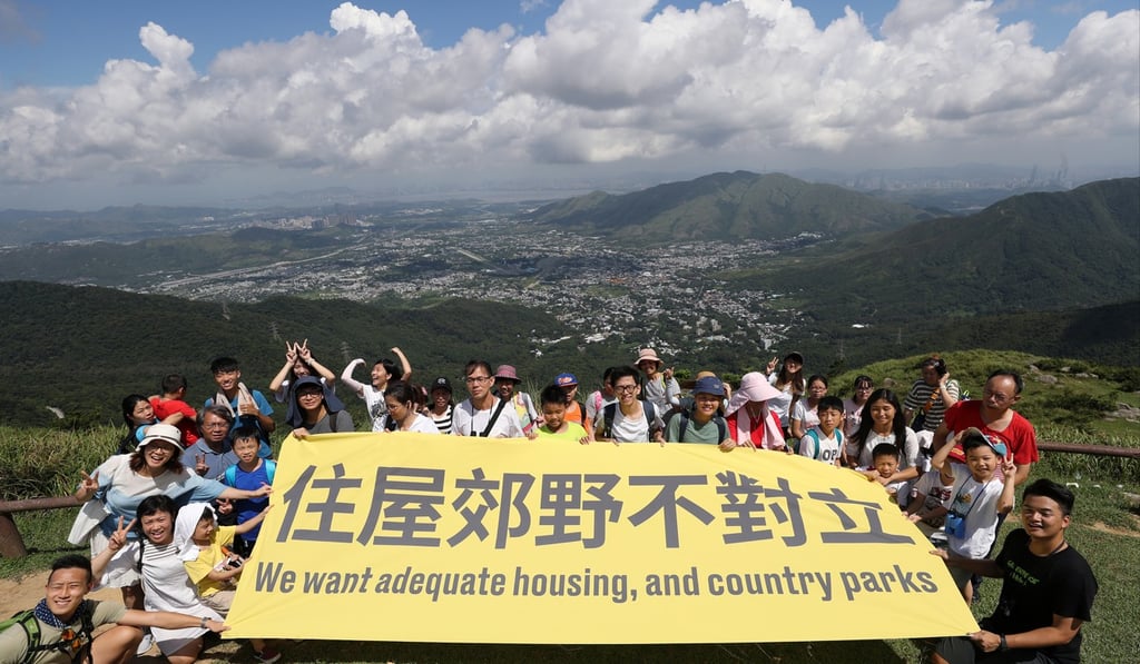 A group calls for Hong Kong to preserve its country parks while addressing the land supply issue. Photo: Winson Wong