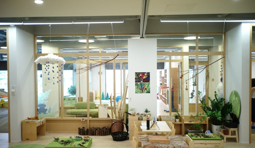 The campus creates a natural environment for children to play and learn, using light and space to captivate their attention.