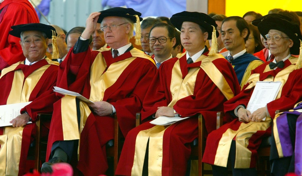 Mirrlees (second left) at a Chinese University ceremony. Photo: SCMP Pictures