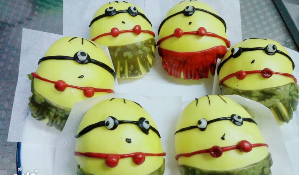 Wheat flour minions prepared by Jiangsu father Wang Chendong. Photo: Handout