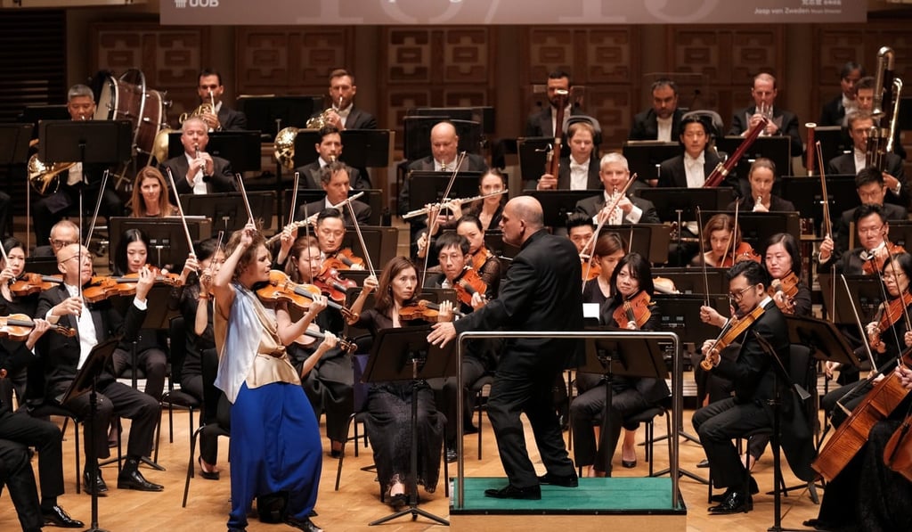 Canadian-American violinist Leila Josefowicz performs Stravinsky’s Violin Concerto in D with the Hong Kong Philharmonic Orchestra under the baton of conductor and music director Jaap van Zweden. Photo: Ka Lam/Hong Kong Philharmonic