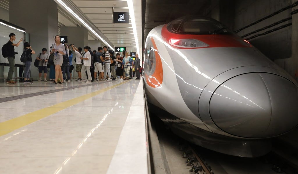 A train pictured during trials of the high-speed rail linking Guangzhou, Shenzhen and Hong Kong. Photo: Sam Tsang
