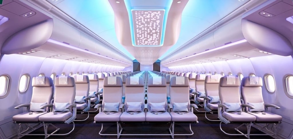 A next-generation Airbus A330neo, which has a 2-4-2 seating configuration, means there is no risk of getting a middle seat.