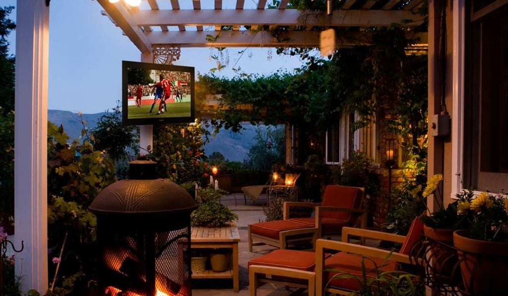 SunBriteTV says the screen of its 75-inch weatherproof outdoor television is 30 per cent brighter than typical indoor televisions. SunBriteTV says the screen of its 75-inch weatherproof outdoor television is 30 per cent brighter than typical indoor televisions.