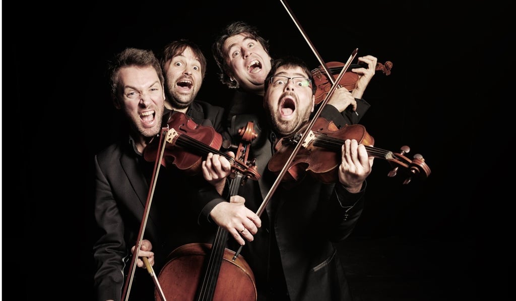 The four French musicians – violinists Guillaume Antonini and Sebastien Richaud, viola player Alphonse Dervieux and cellist Julien Decoin – who make up The Leonis Quartet. The four French musicians – violinists Guillaume Antonini and Sebastien Richaud, viola player Alphonse Dervieux and cellist Julien Decoin – who make up The Leonis Quartet.