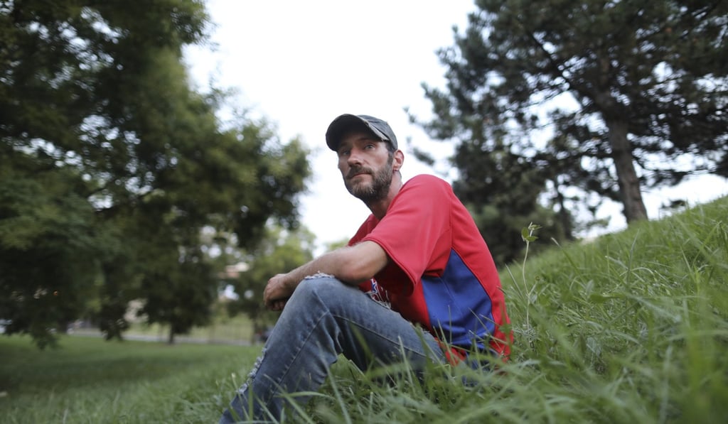 This photo taken August 15 shows Johnny Bobbitt Jnr, who is suing Kate McClure and Mark D'Amico for the US$400,000 they raised for him on GoFundMe. Photo: AP This photo taken August 15 shows Johnny Bobbitt Jnr, who is suing Kate McClure and Mark D'Amico for the US$400,000 they raised for him on GoFundMe. Photo: AP