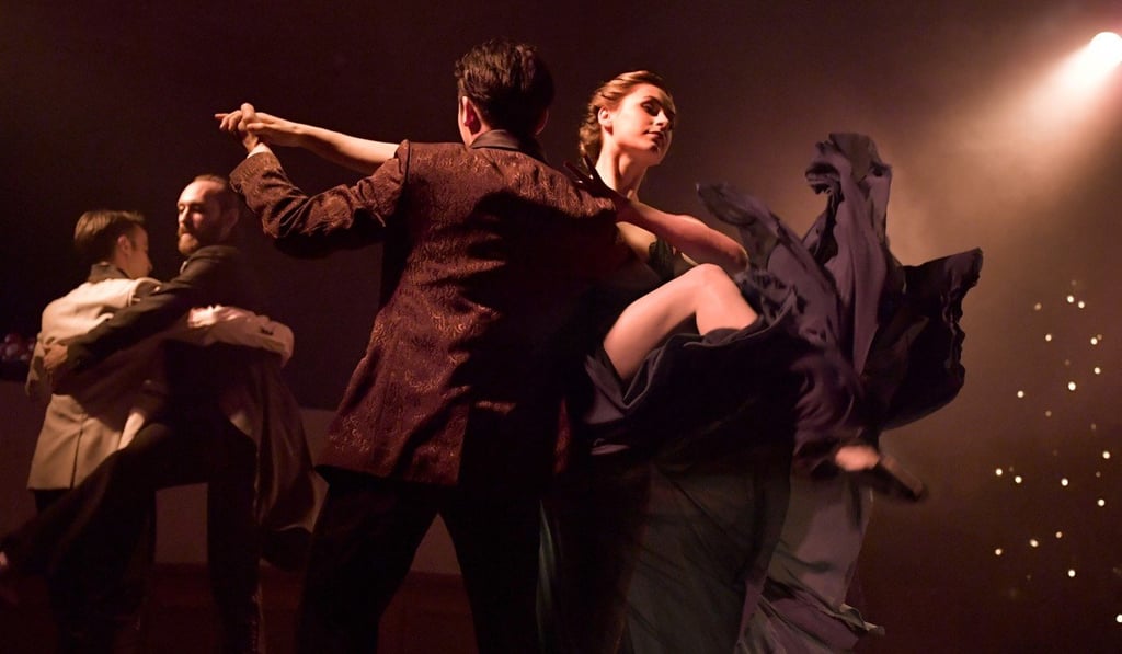 Emily Terndrup, Zhang Xuehao, Steven Apicello, and Daniel Nicholson starring in Punchdrunk's Sleep No More. Photo: Jiang Fang