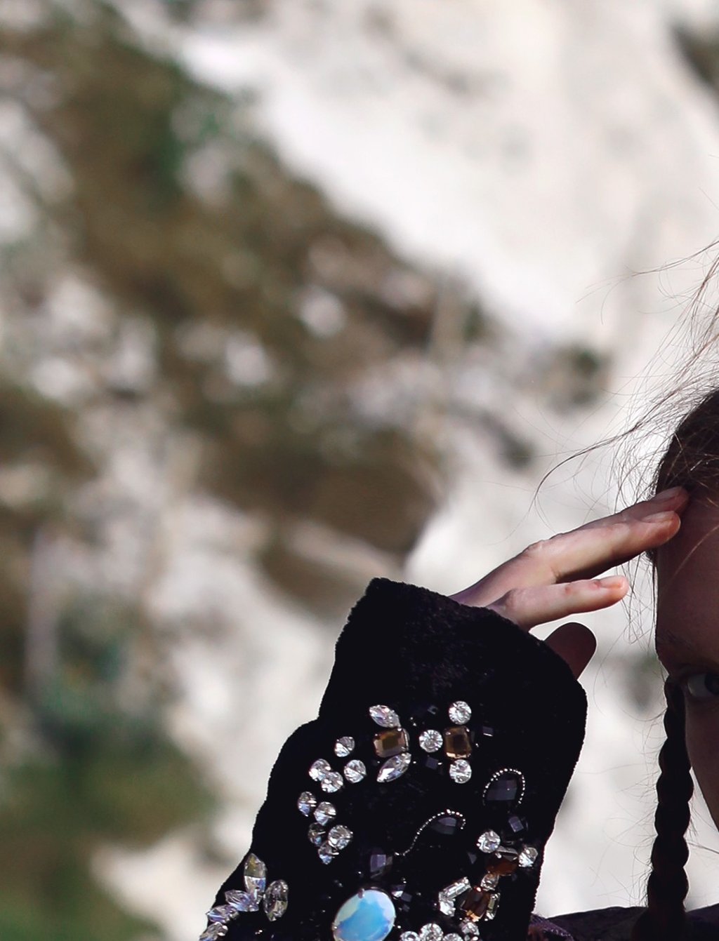 Malene Oddershede Bach, top, $2,990; A.F. Vandervorst, sleeves, price on request; Balenciaga from Matchesfashion.com, belt, $10,791; Swarovski, earrings, $3,800, necklace, $7,400