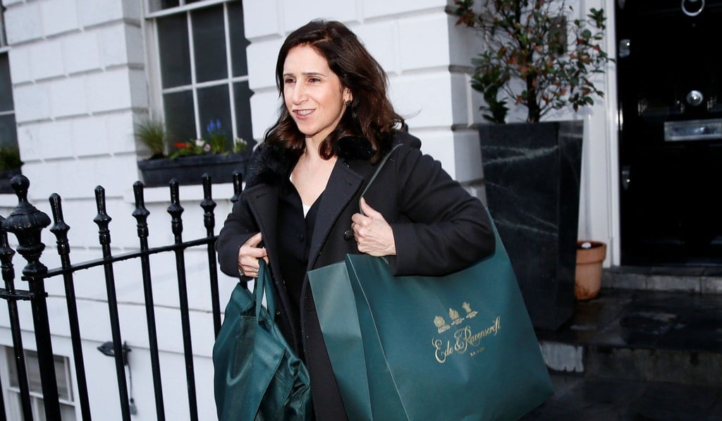 File photo of Marina Wheeler leaving the couple’s home in London. Photo: Reuters