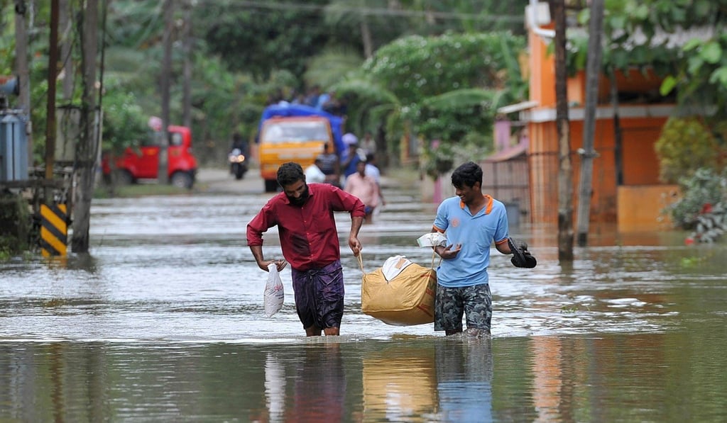 Floods in Pandanad, Alappuzha district, Kerala. Photo: AFP