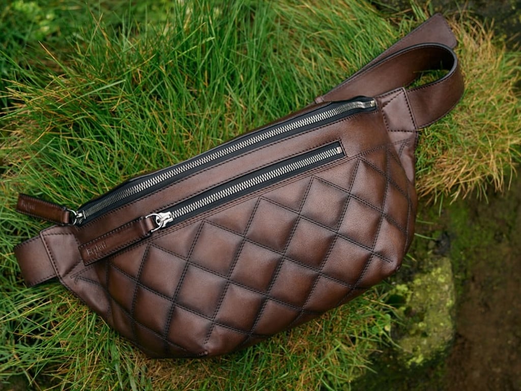 Berluti’s calf-leather cross-body bag from its new biker ‘Off the Road’ capsule collection.