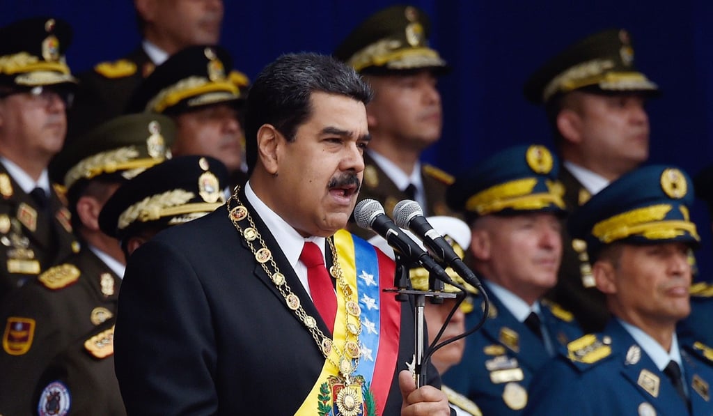 Maduro making his speech before the drone attack against him in August. Photo: AFP