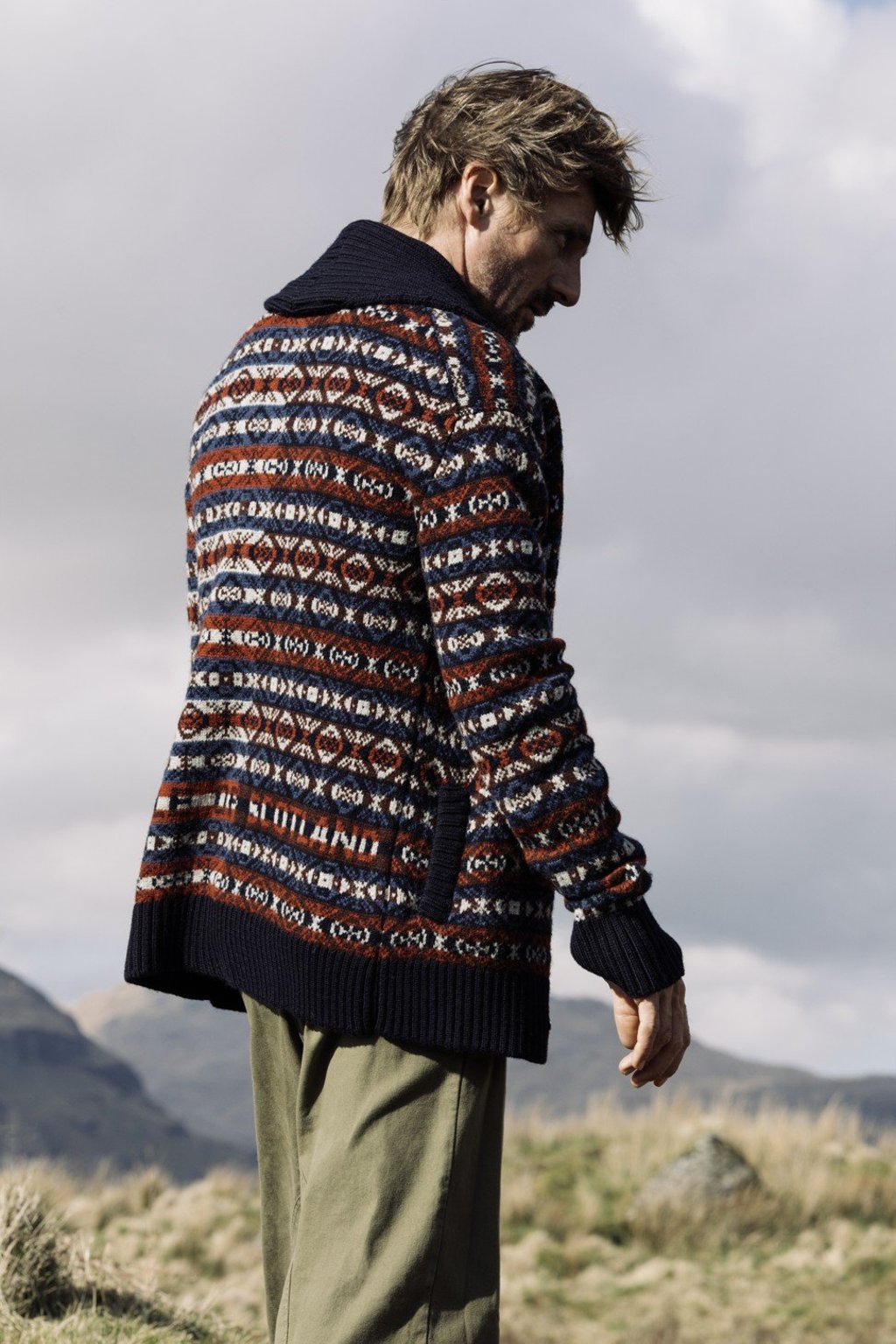 Pringle of Scotland, cardigan, HK$6,087; J W Anderson, trousers, price on requset