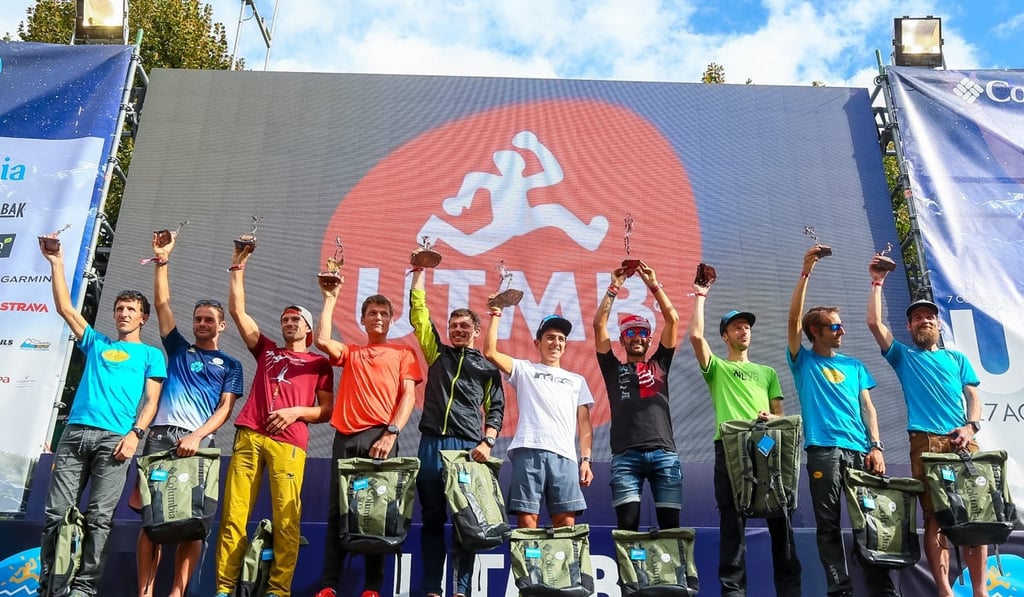 The 2018 UTMB men's podium featured a few surprises. Photo: UTMB