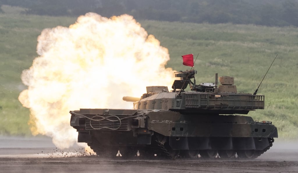 A Self-Defence Forces tank in a drill last month. Photo: Xihua