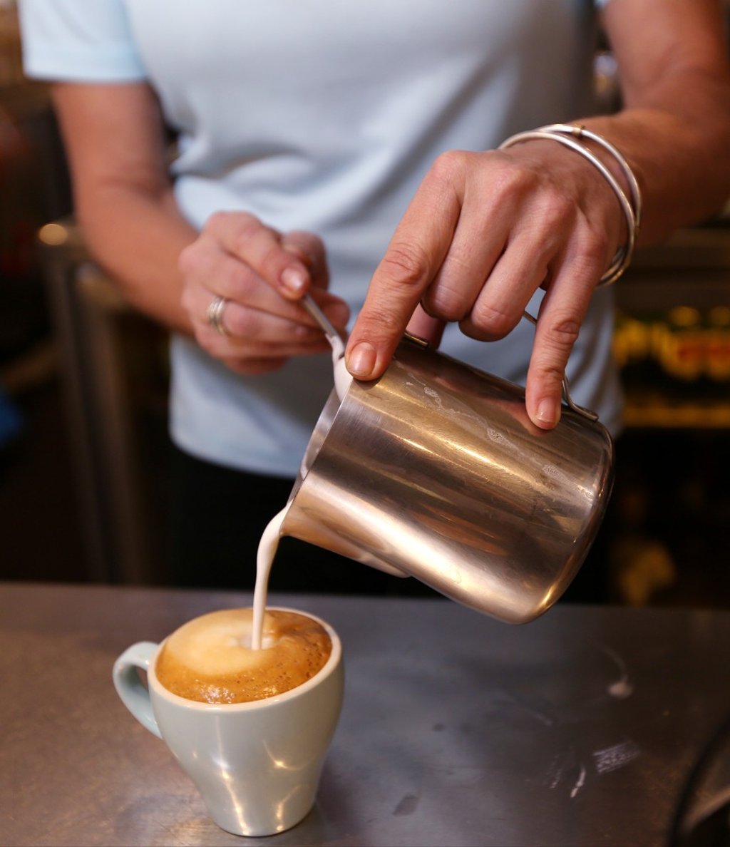 Oelrichs makes a coffee at Mr Wolf in Central. Photo: Xiaomei Chen.