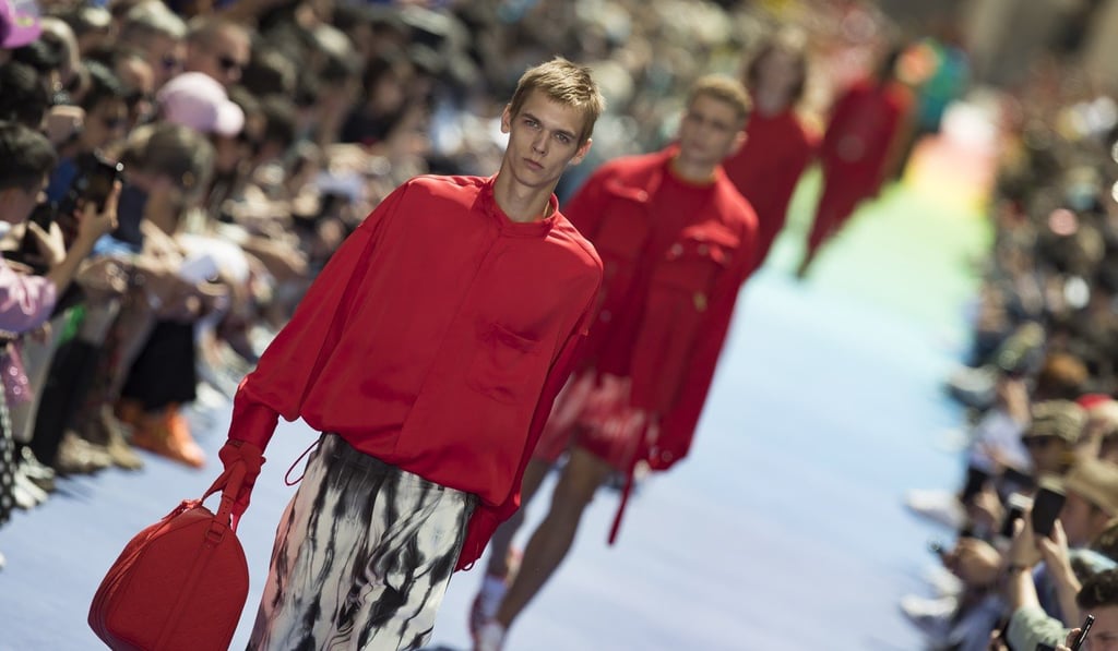 Looks from the spring/summer 2019 menswear collection by Virgil Abloh for Louis Vuitton during Paris Fashion Week. Photo: EPA-EFE/Ian Langsdon
