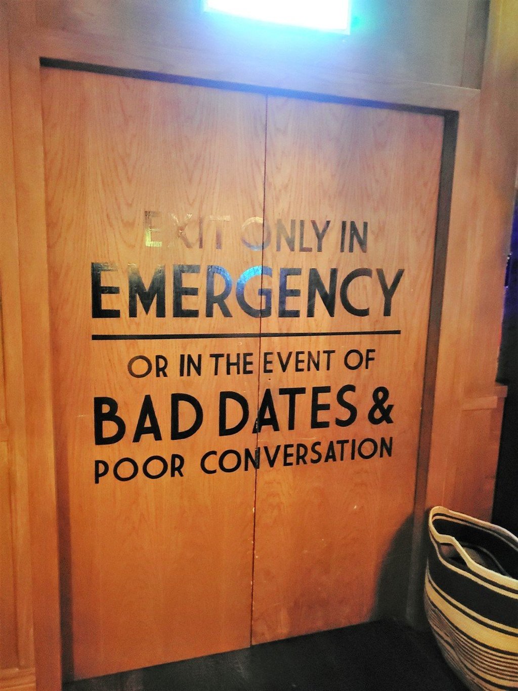 Emergency exit door at Chaiwala. Photo: Aydee Tie Emergency exit door at Chaiwala. Photo: Aydee Tie