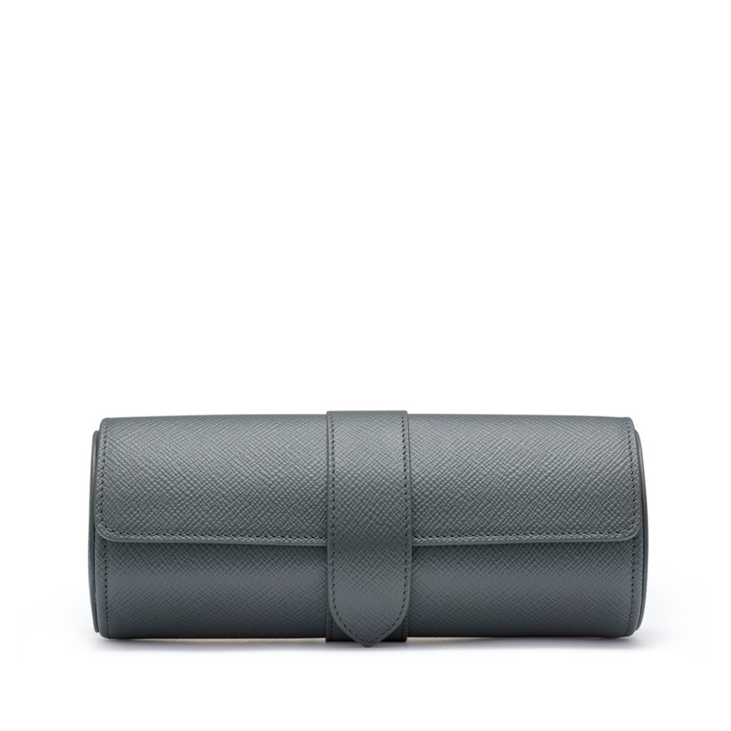 Smythson. This Panama watch roll has a neat design with only one rolling strap in the middle. The matt leather with hidden grains makes it a handy holder for your luxury watches while travelling, HK$3,900