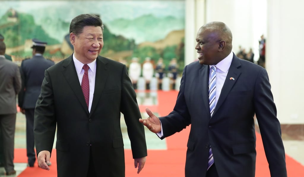 President Xi Jinping with Botswana’s President Mokgweetsi Masisi in the Great Hall of the People in Beijing on August 31, 2018. Photo: Xinhua
