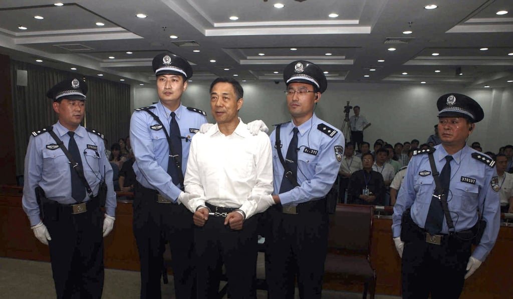 Fallen politician Bo Xilai in court. His case was among various unrelated major events that caught China’s censors off guard. Photo: AP