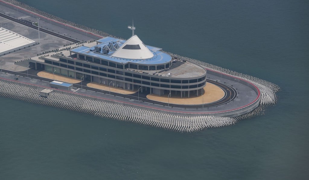 One of the artificial islands for the mega bridge. Photo: Nora Tam