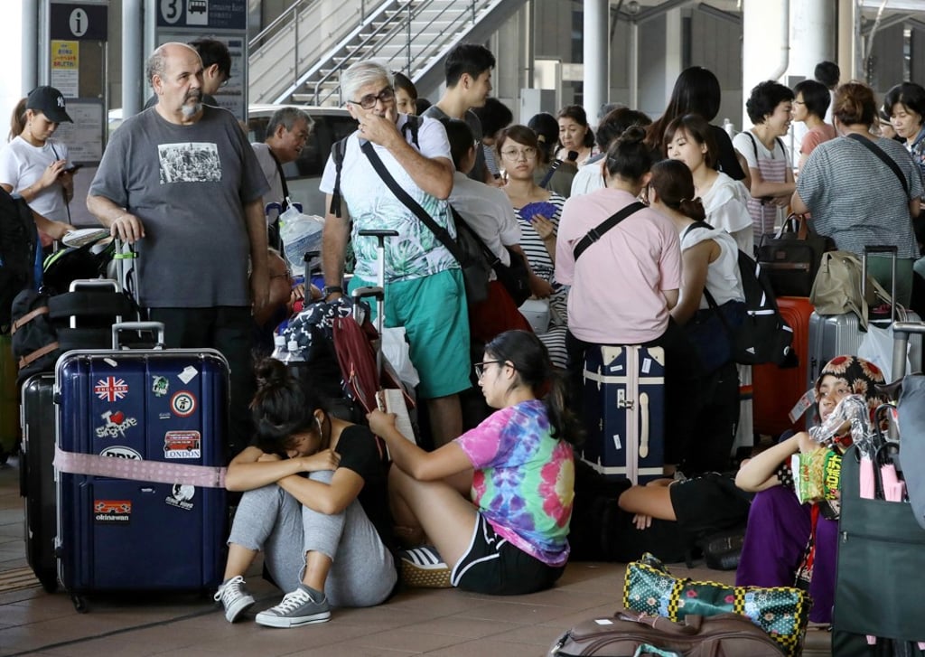 Taiwanese officials were accused by social media users of weakness in their handling of the evacuation from Osaka due to Typhoon Jebi. Photo: EPA-EFE