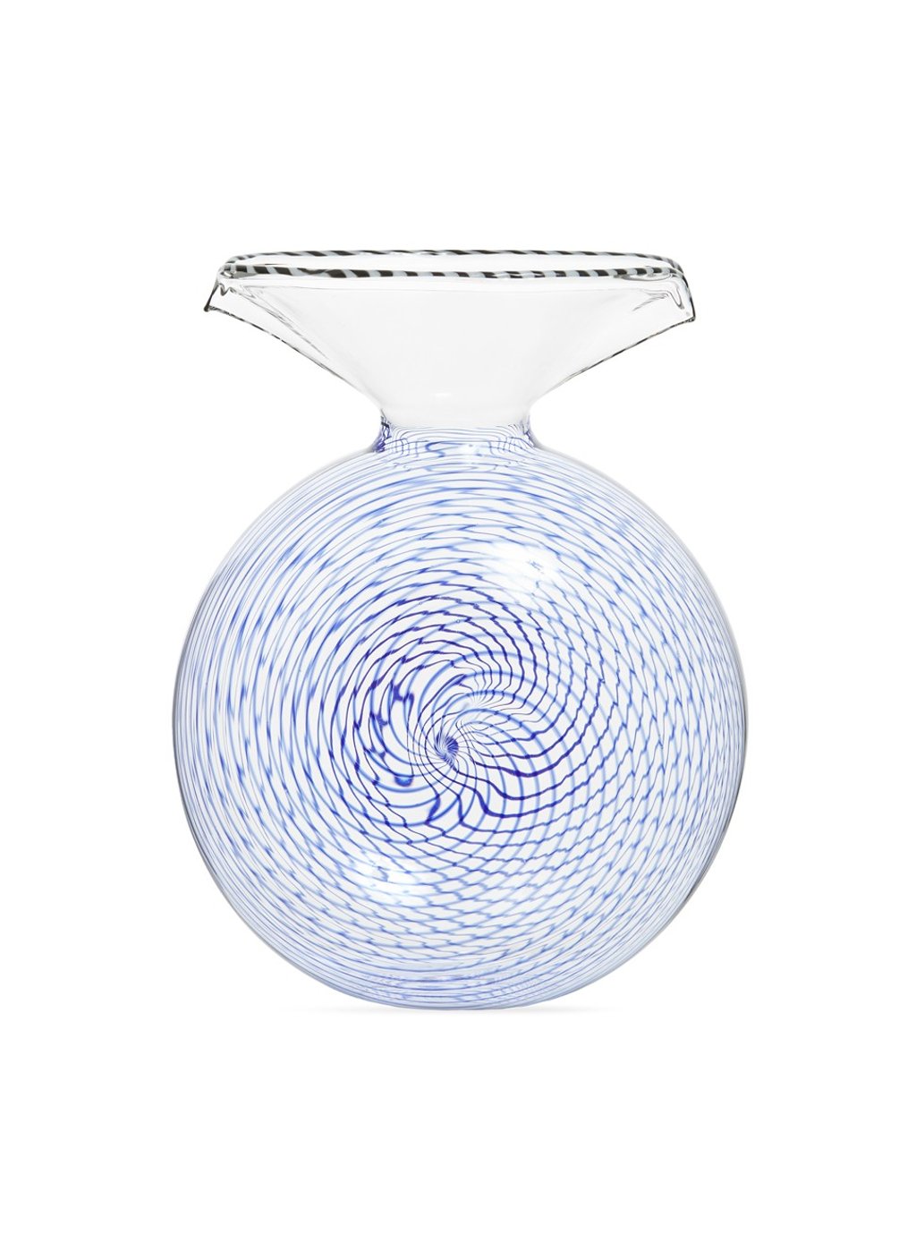 Laurence Brabant x Alain Villechange. The Rosette decanter features hypnotic spirals in blue. The handcrafted piece is an elegant addition to your barware, HK$4,500
