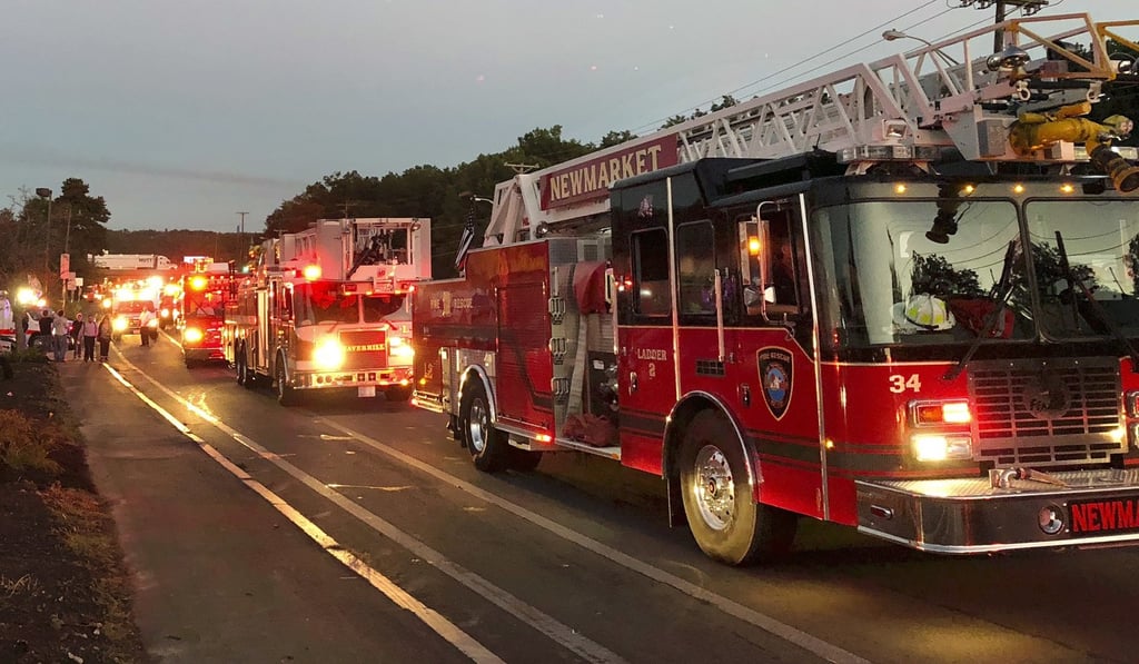 Multiple fire trucks from surrounding communities arrive Thursday in Lawrence, Massachusetts. Photo: AP Multiple fire trucks from surrounding communities arrive Thursday in Lawrence, Massachusetts. Photo: AP