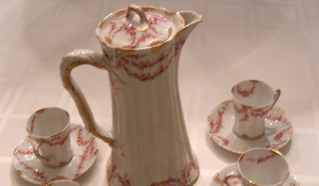 Porcelain made in Limoges, such as this chocolate set, is among the most expensive ceramics in the world. Photo: Wikimedia Commons