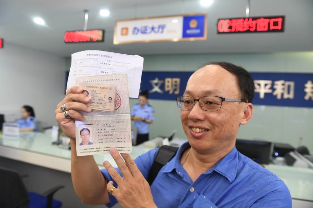 More than 22,000 mainland-based Taiwanese obtained the new residence permits in the first 10 days of September, according to official figures. Photo: Xinhua More than 22,000 mainland-based Taiwanese obtained the new residence permits in the first 10 days of September, according to official figures. Photo: Xinhua