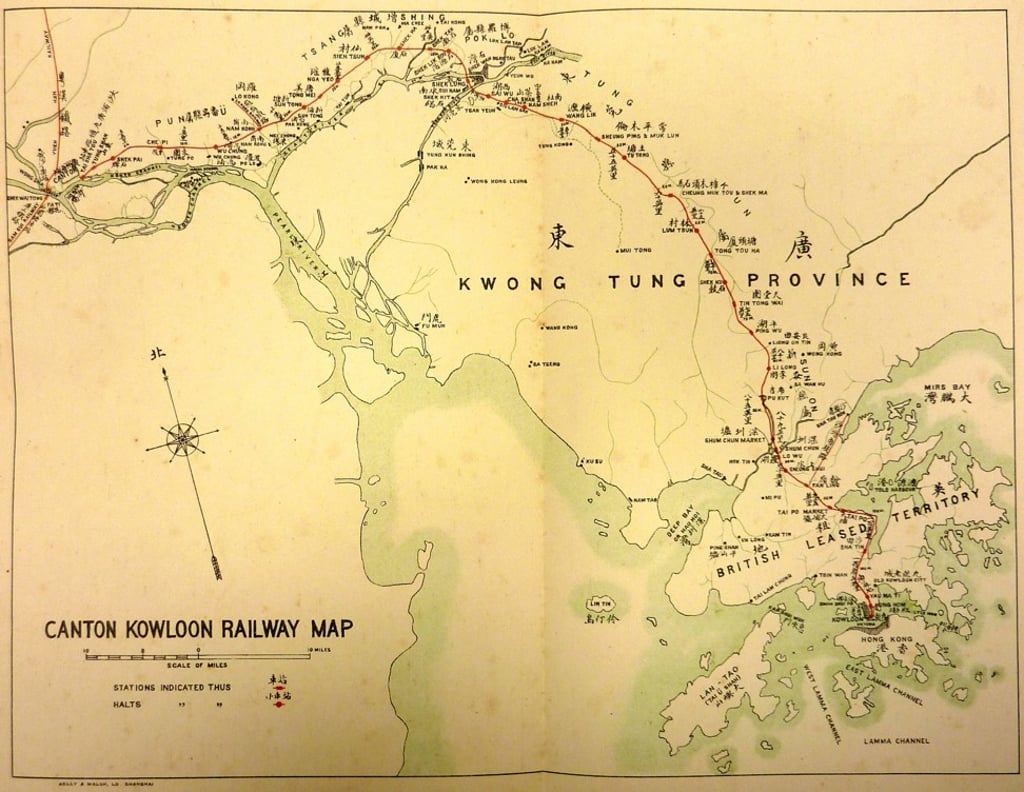 A map of the Kowloon-Canton Railway line. Picture: www.kcrc.com