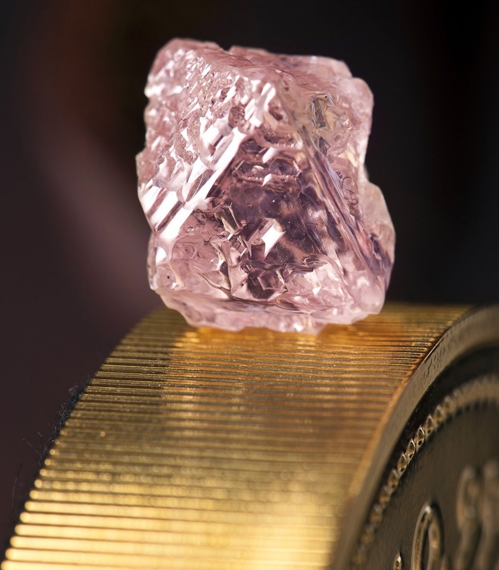 This pink diamond – the Argyle Pink Jubilee –was found at Rio's pink diamond operations in the Kimberley region of western Australia. But the origins of many commercial diamonds on the market are unknown. Photo: AFP