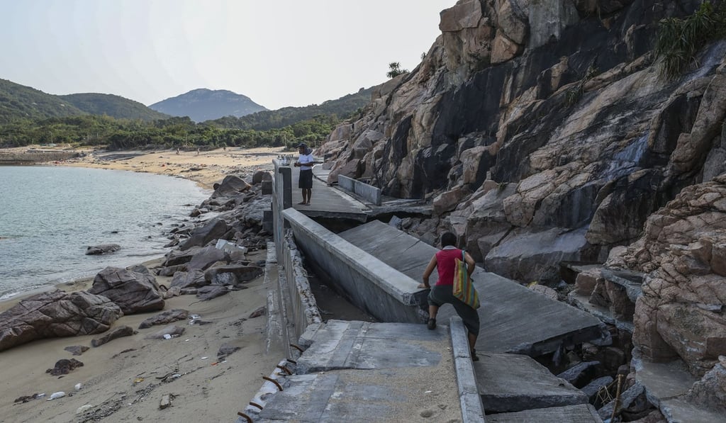 Paths and trails on Lamma have been completely wrecked. Photo: Winson Wong