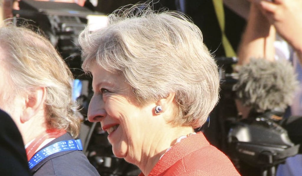 British Prime Minister Theresa May arrives at the venue of an informal meeting of European Union leaders in Salzburg on September 20. Photo: Kyodo